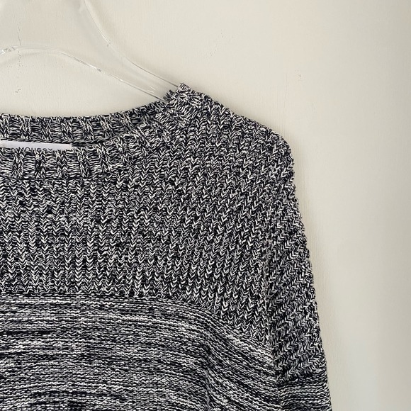 MOUSSY Free Size Textured Knit Sweater Black White 90s Y2K Relaxed Boxy Fit - Picture 6 of 6